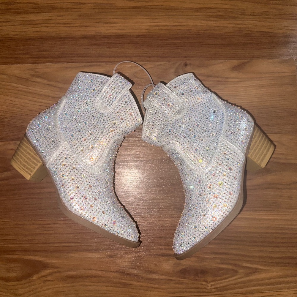 Link Glittering White Kids Boots